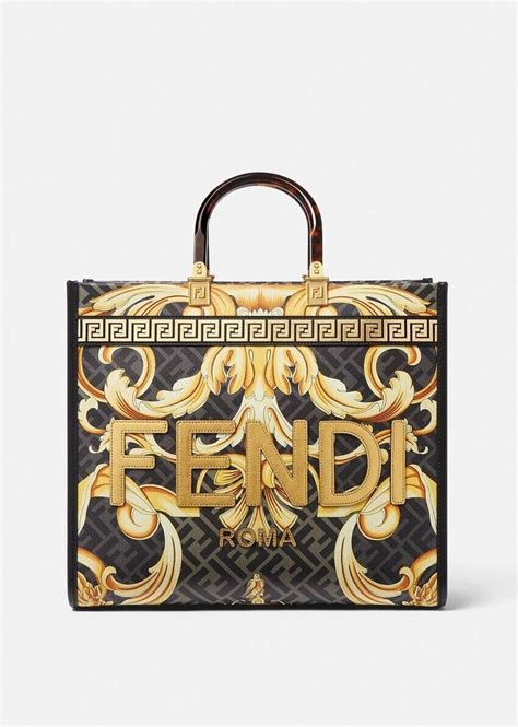 fendi black tote|Fendi sunshine shopper tote.